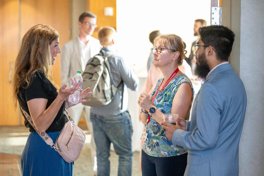 Junior faculty attend a reception at UAMS